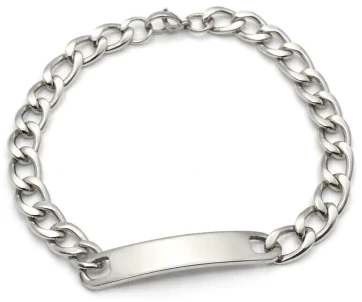Pulsera de acero quirurgico con sello 8mm + 22cm